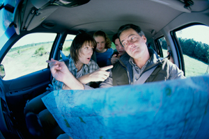 family arguing in a car photograph