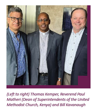 photo of Thomas Kemper, Rev. paul Matheri and Bill Kavanaugh