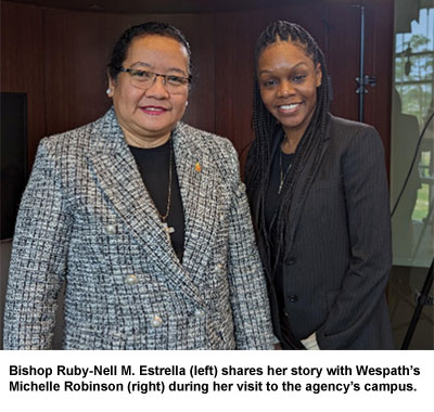 photo of Bishop Ruby-Nell M. Estrella and Wespath’s Michelle Robinson