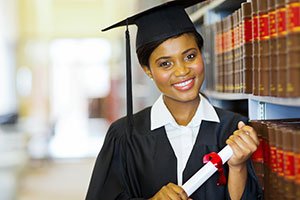 woman in graduation robe