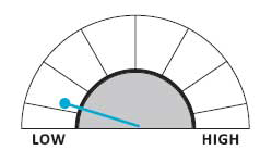 Graphic of relative level of risk compared to other Wespath Funds.