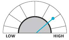 Graphic of relative level of risk compared to other Wespath Funds.