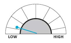 Graphic of relative level of risk compared to other Wespath Funds.