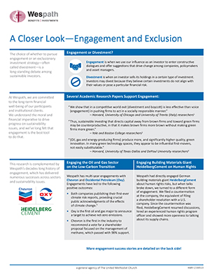 Divestment and Exclusions document cover image