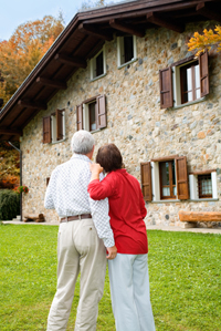 couple looking at house